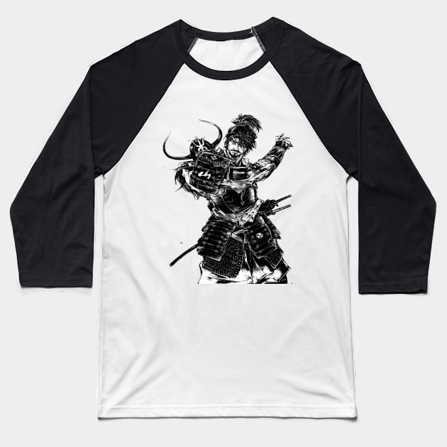 A Samurai Warrior Baseball T-Shirt by UrbanBlazeStudio